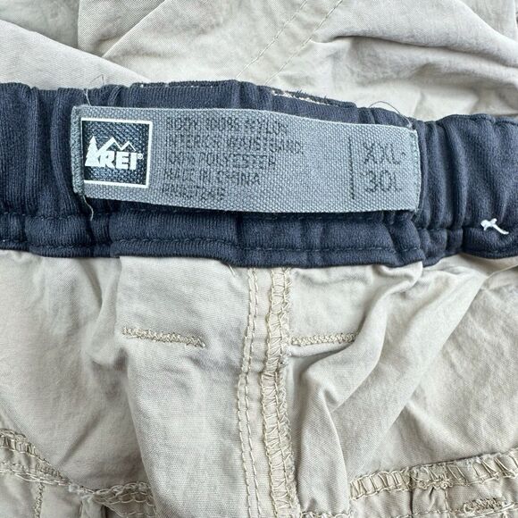 REI Cargo Pants Men Beige Switchback Army Hiking Convertible Paratrooper Sz XXL - Picture 10 of 11